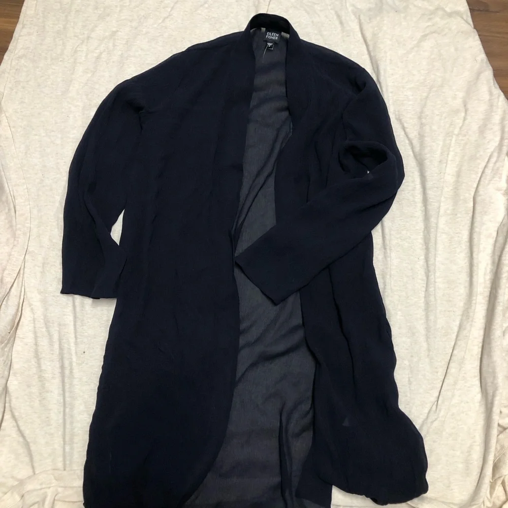 NWOT Eileen Fisher Sheer Silk Jacket Duster - Picture 1 of 9